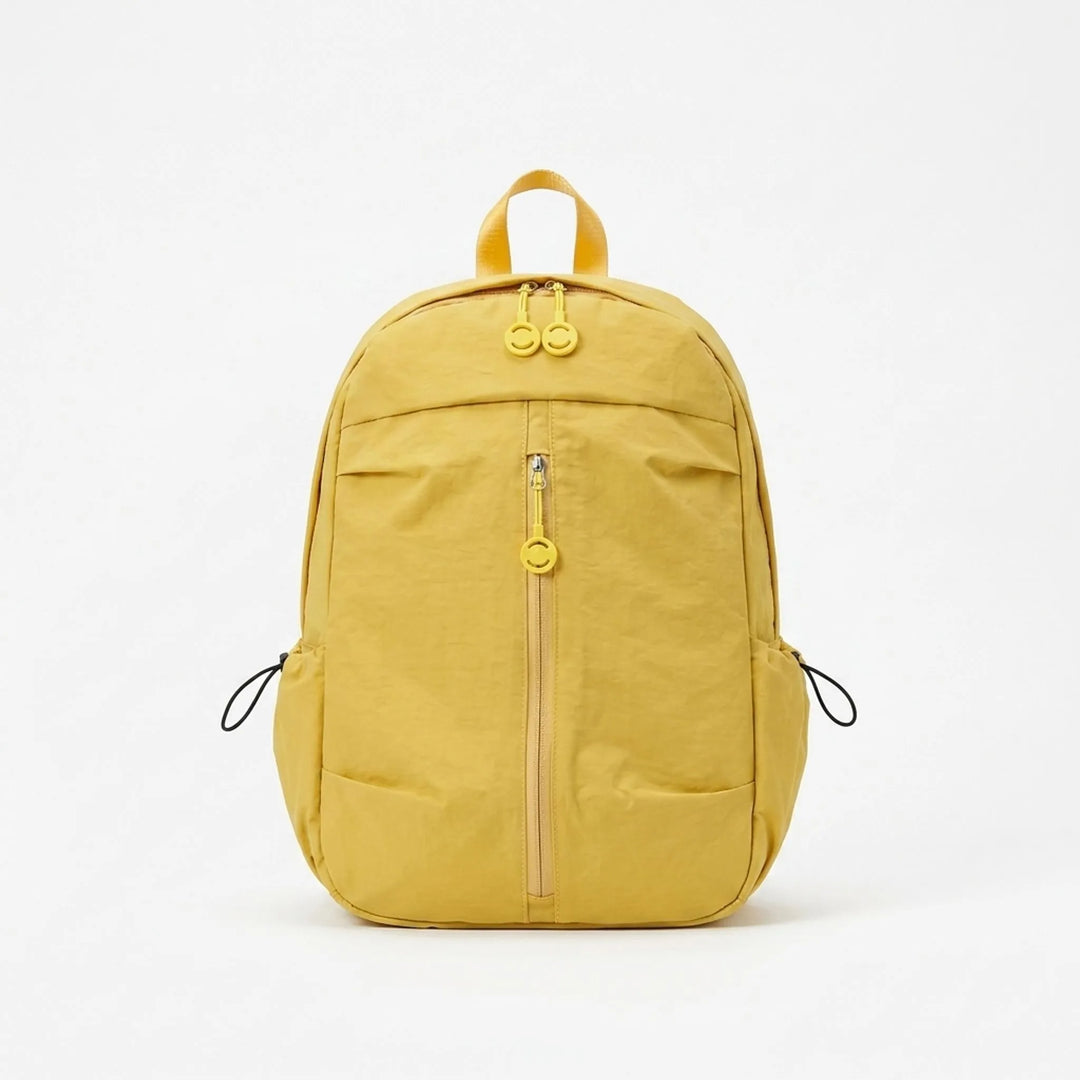 Lightweight nylon minimalist backpack, black, ideal for daily commute, outdoor, school & work.