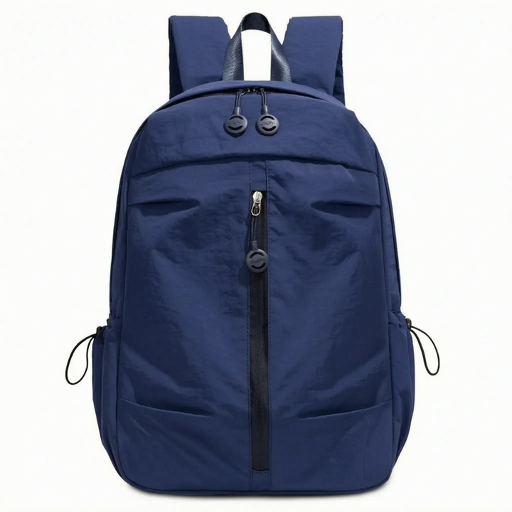 Lightweight nylon everyday backpack, unisex, ideal for school, work, outdoor, and travel.