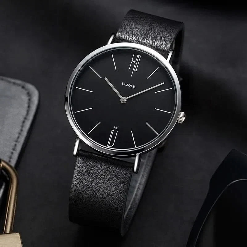 Thoughtful gift: Timeless unisex minimalist watch with a high-quality leather band and a clean, elegant face.
