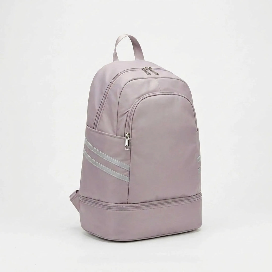 Modern unisex sports backpack with multiple pockets for organized daily essentials & laptop.