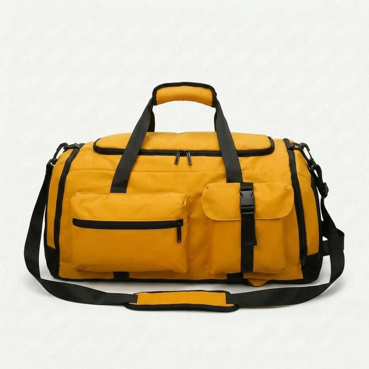 Convertible duffel backpack for men & women, ideal for travel, gym, or military-style outdoor use.