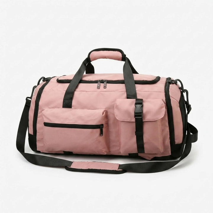 Durable unisex military-style duffel backpack, ready for rugged outdoor travel or heavy sports use.