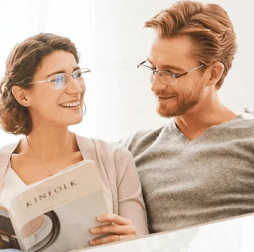 VisionPlus anti-blue light multifocal reading glasses, designed for clear vision & eye comfort.