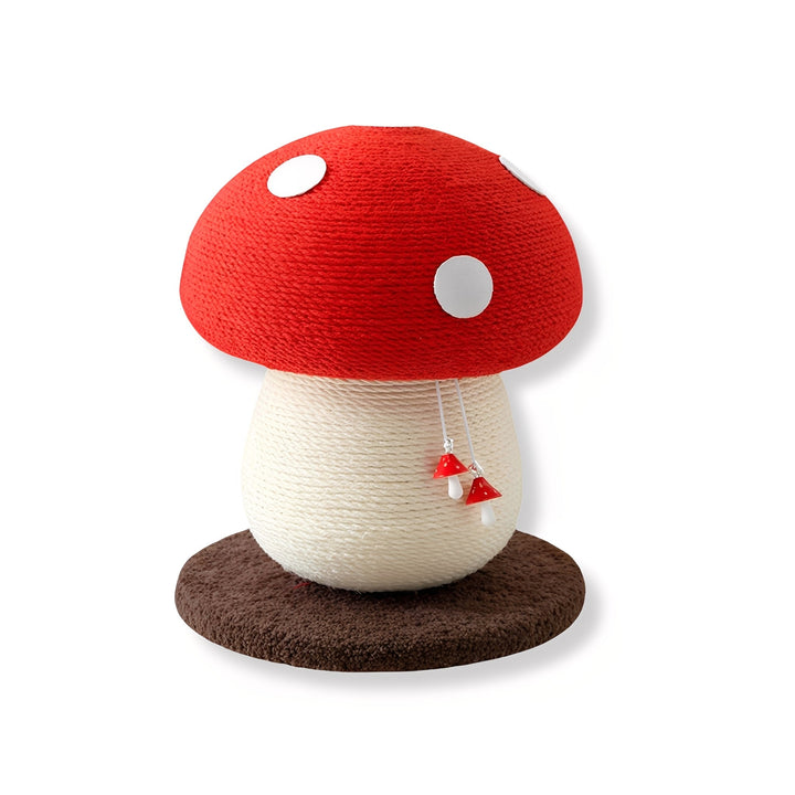 Stylish mushroom cat scratcher for indoor cats, combining pet furniture and a play station