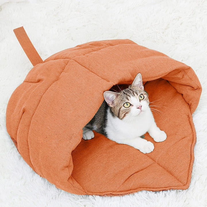 Stylish and cozy linen cat bed, pet supplies for comfortable and secure cat resting