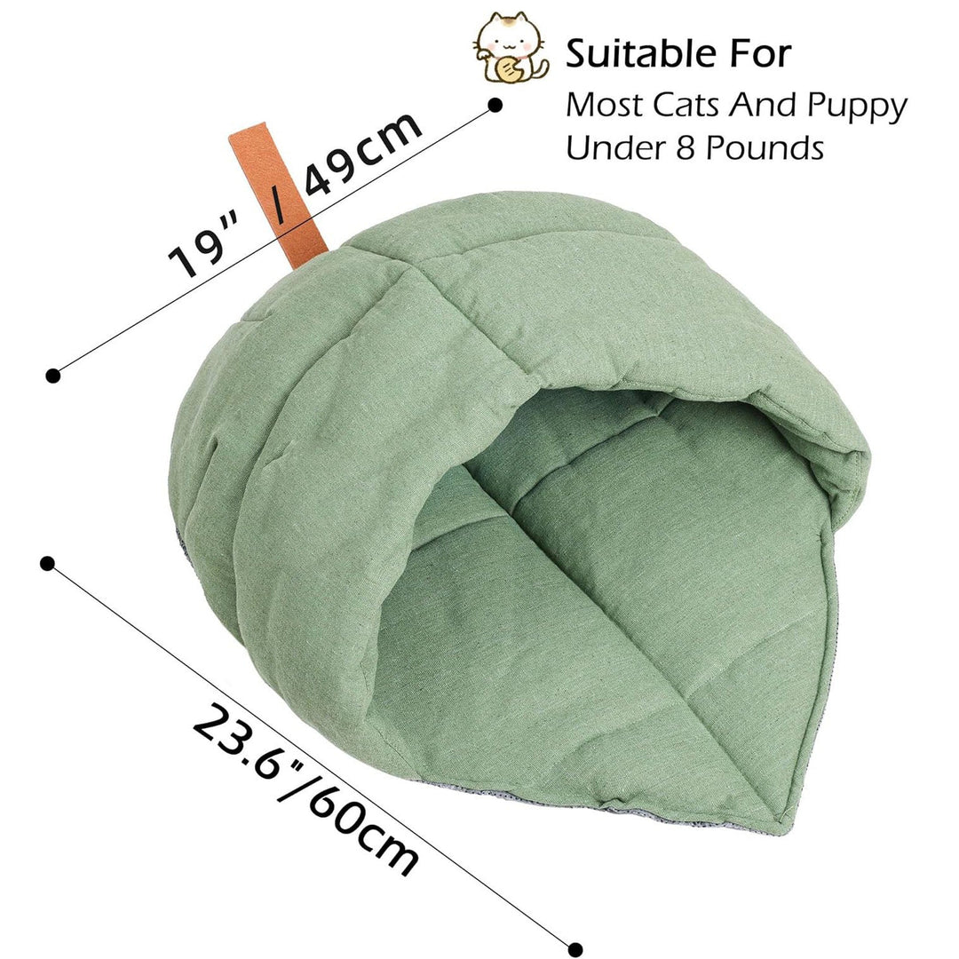 Unisex cat bed, a cozy pet cave in linen fabric, designed for ultimate cat comfort