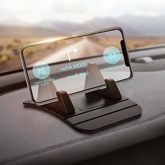 Unisex non-slip car phone holder for dashboard mount, ensuring stable & safe GPS navigation.