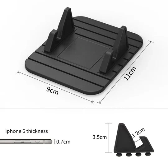 Versatile non-slip car phone holder. Dashboard mount for safe hands-free GPS & smartphone use. Strong grip.