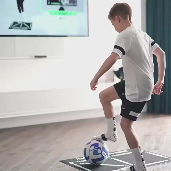 Unisex non-slip soccer training mat for indoor ball control, skill development, and football drills.