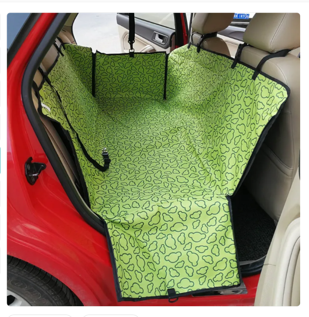 Waterproof pet car seat cover in black, non-slip design for comfortable dog and cat car travel