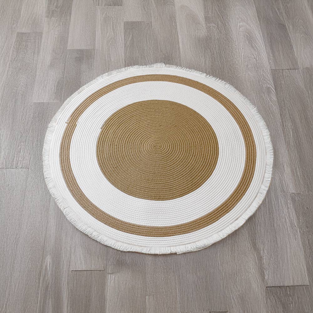 Elegant Nordic pet rug, handwoven cotton rope cat scratch mat with fringe for stylish homes