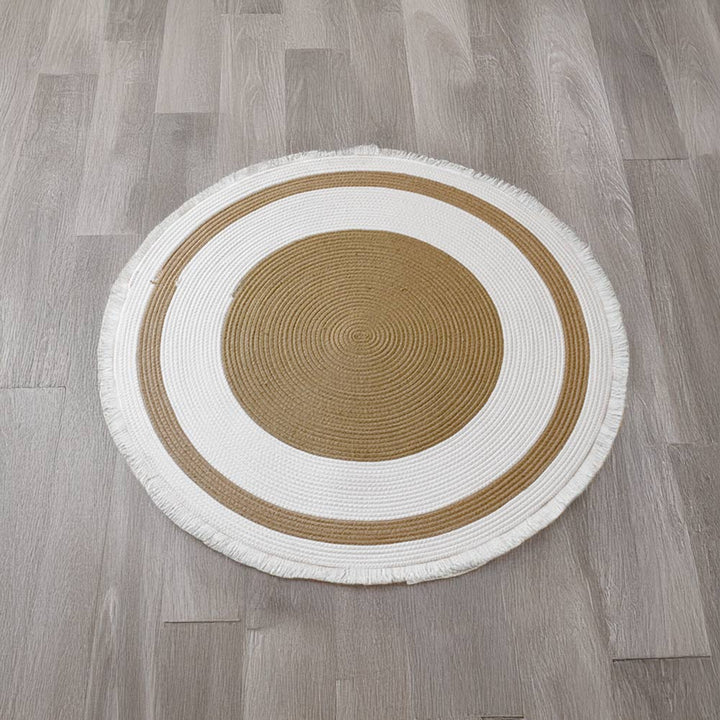 Elegant Nordic pet rug, handwoven cotton rope cat scratch mat with fringe for stylish homes