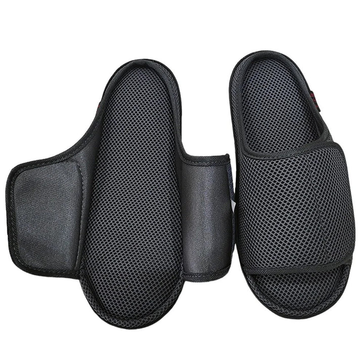 Wide fit comfort footwear: easy-wear adjustable slippers for sensitive, swollen, and post-surgery feet.