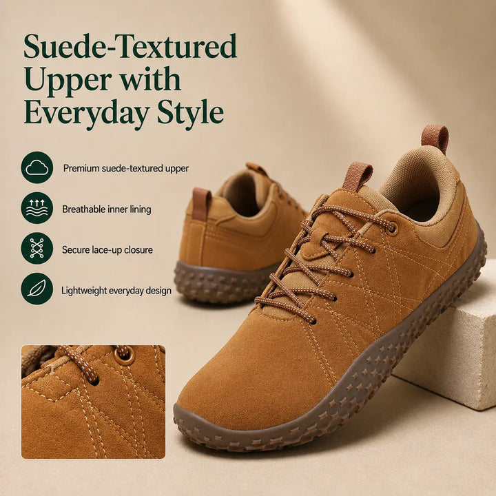 Unisex barefoot walking trainers, wide toe box, cushioned for natural movement & comfortable outdoor adventures.