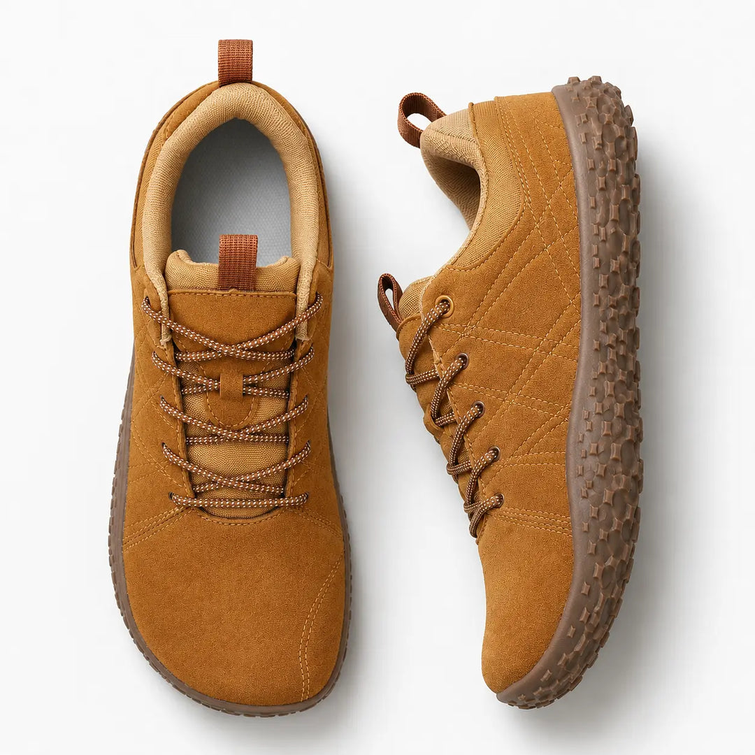 Wide toe box barefoot trainers, orthopedic support for hiking & outdoor adventures. Flexible & comfortable.