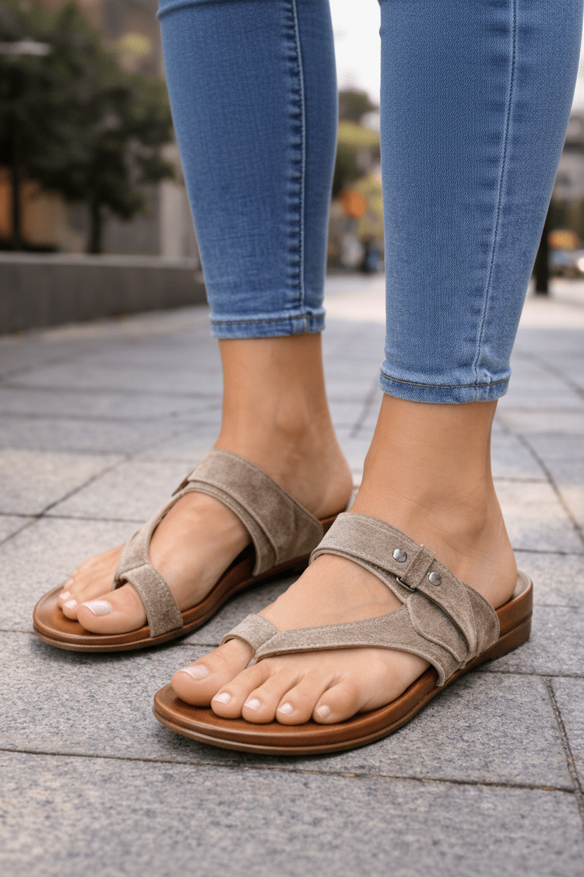 Unisex orthotic hiking sandals with adjustable straps, designed for comfort on trails & outdoor adventures.