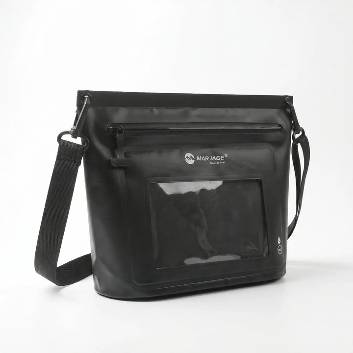 Adventure-ready outdoor bag with a clear touchscreen phone window, keeping your device safe and accessible while trekking.