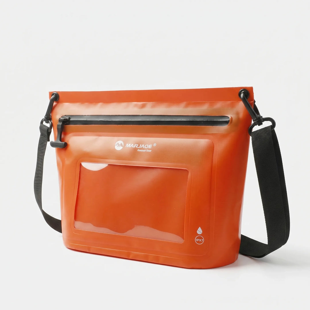 Stylish unisex shoulder bag, featuring a convenient touchscreen window for safe phone use during any outdoor adventure.