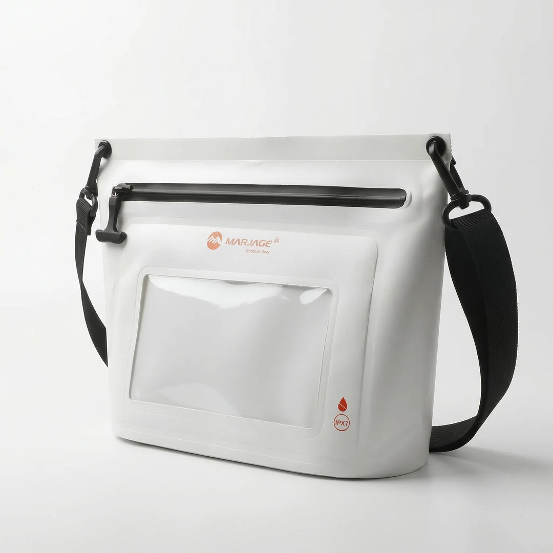 Compact outdoor phone bag: a splash-proof crossbody design with a front touchscreen window for secure, easy access.