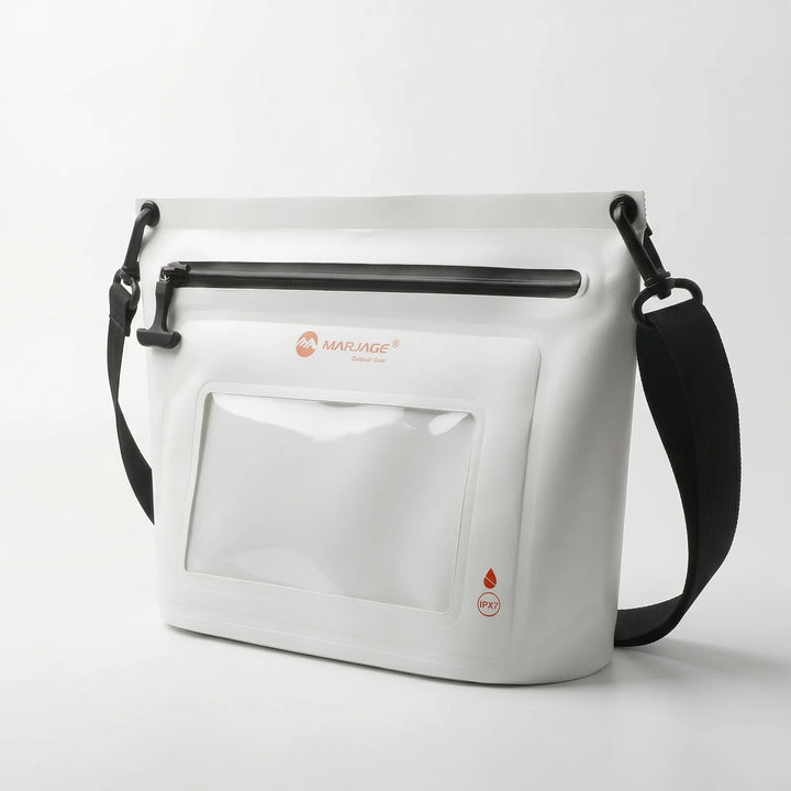 Compact outdoor phone bag: a splash-proof crossbody design with a front touchscreen window for secure, easy access.
