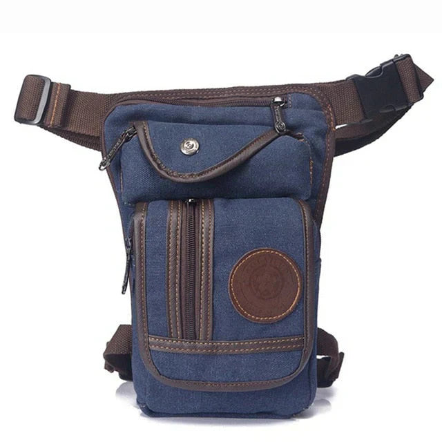 Unisex outdoor leg bag in black, durable and water-resistant for adventure travel and daily carry