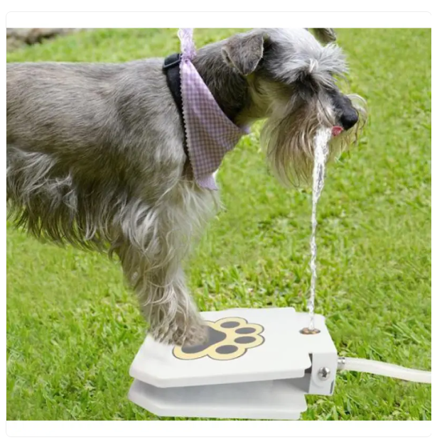 Unisex outdoor paw-activated dog water fountain, durable hydration for garden pets