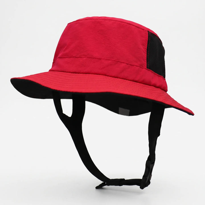 Breathable, ventilated surf bucket hat for unisex outdoor adventures. Wide brim sun protection for beach & active wear.