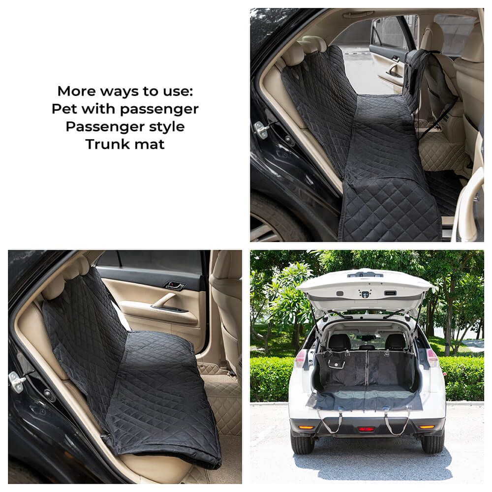 Dog car seat cover made of Oxford fabric, provides comfort for pets, protects car interior