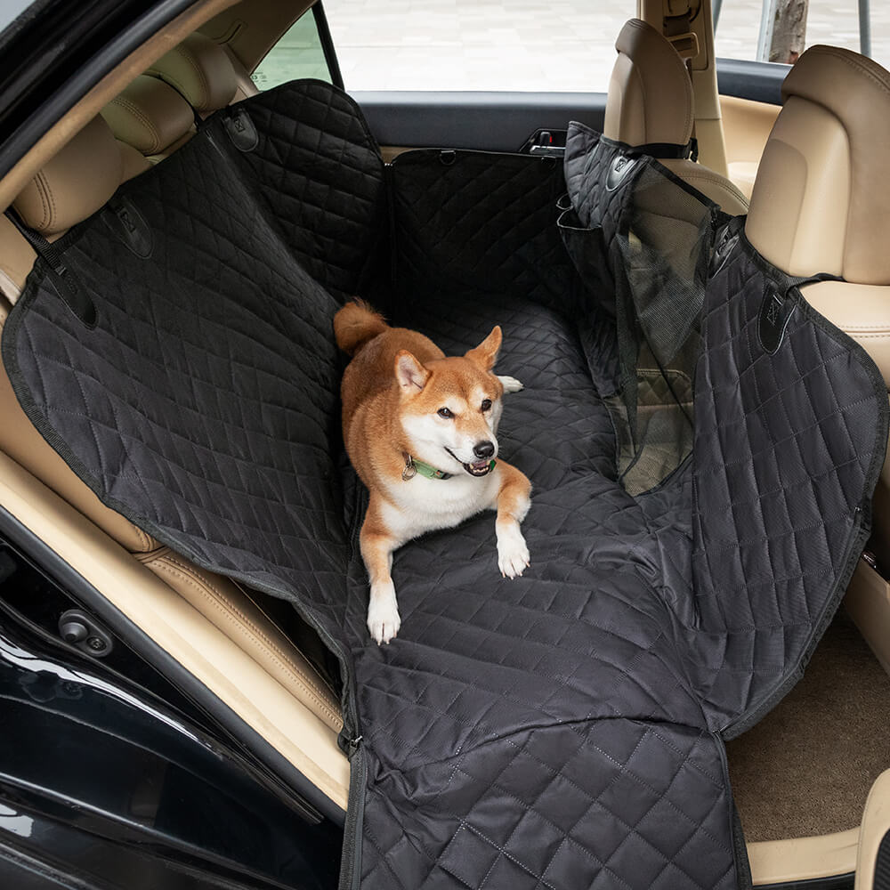 Unisex dog car seat cover with Oxford fabric, keeps backseat clean & comfortable for pets