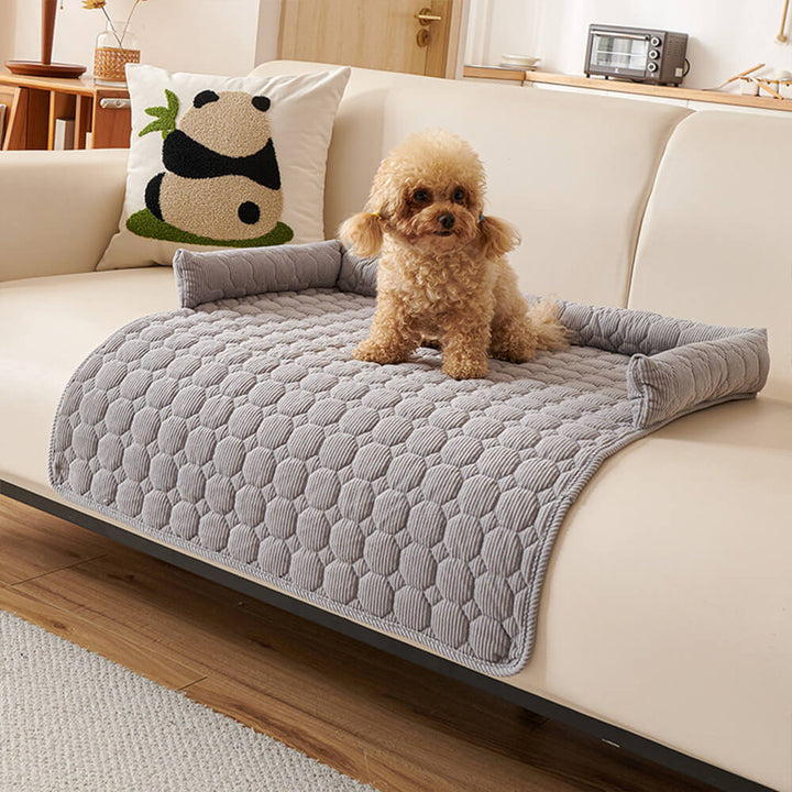 Unisex Pearl Fleece Pet Furniture Protector Mat, soft dog bed for sofa protection