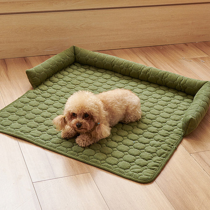 Multi-purpose pearl fleece dog mat, soft pet bed and furniture shield