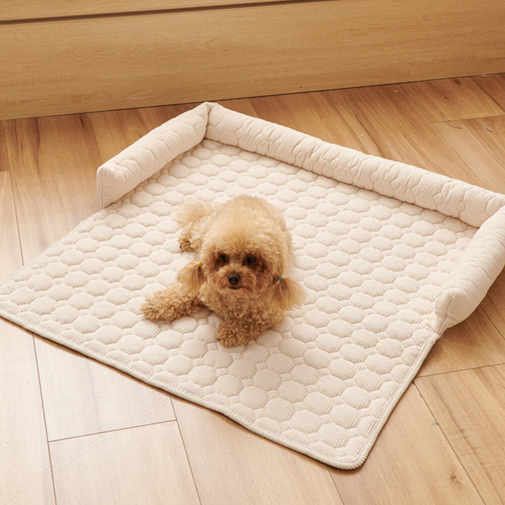 Washable pearl fleece pet mat, durable furniture protector for furry friends