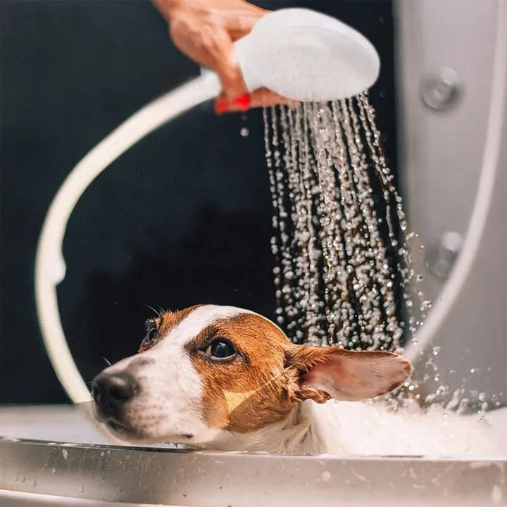 Portable pet bathing tool: shower head with flexible hose for dogs, cats, easy connect