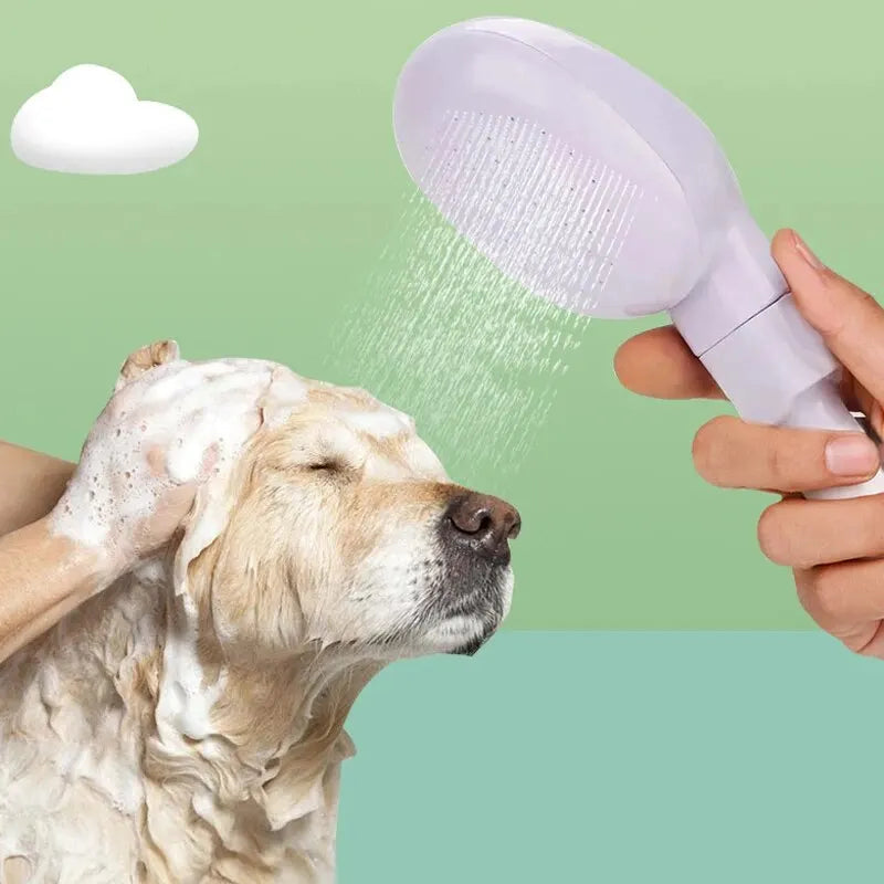 Unisex pet shower sprayer with flexible hose, ideal for dog baths & cat grooming