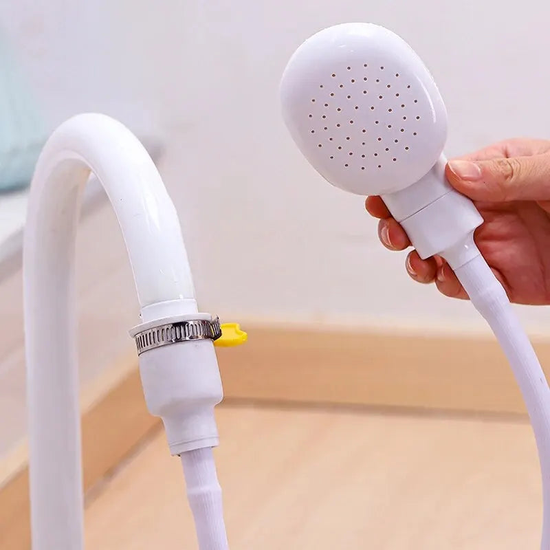 Easy connect pet bathing shower head & flexible hose, multi-functional grooming supply