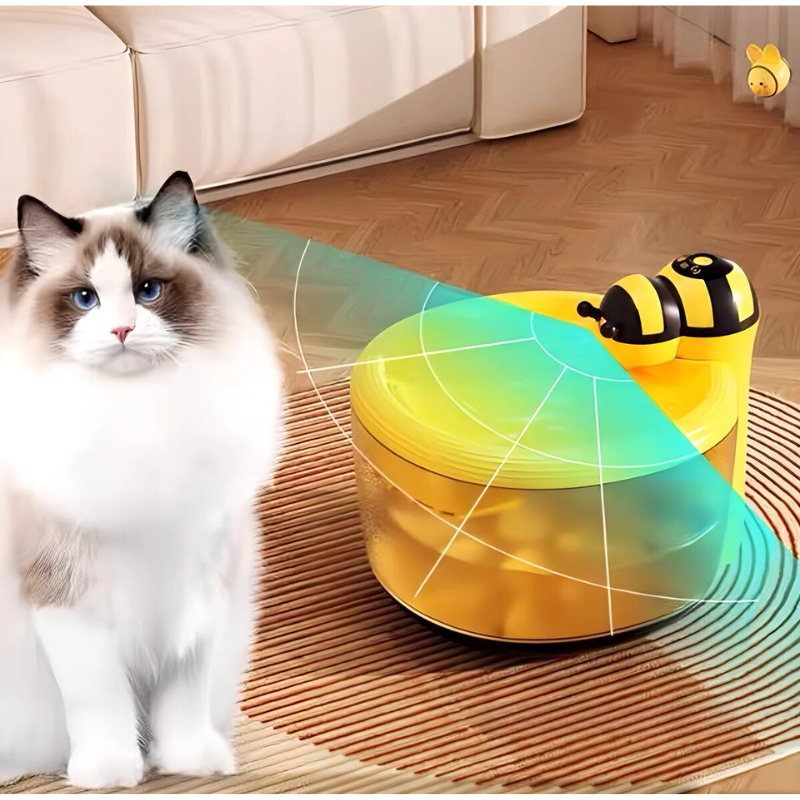 Cute yellow bee pet drinking fountain, automatic water dispenser for pet health