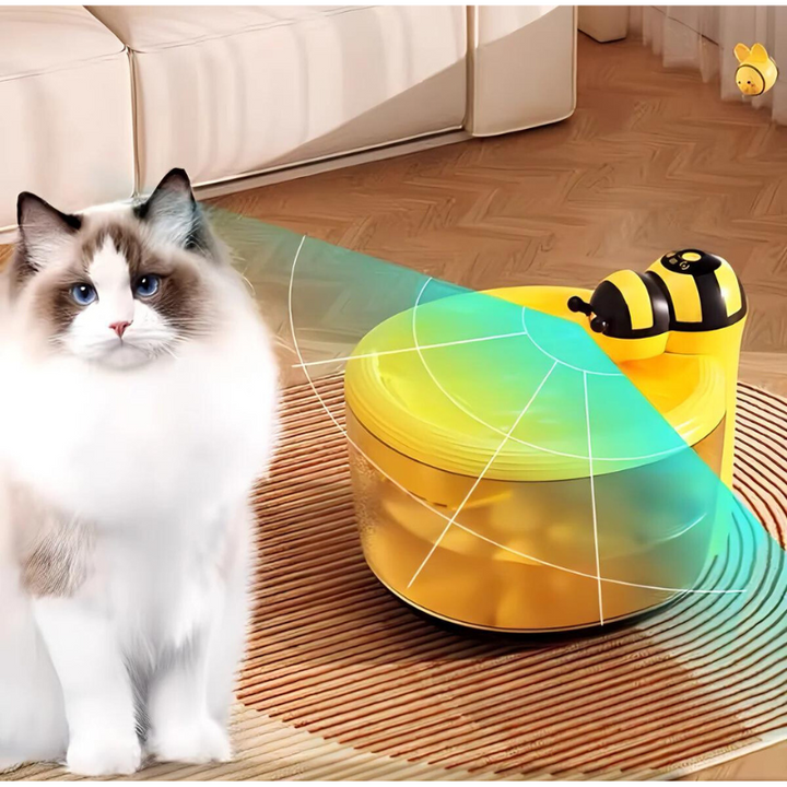 Cute yellow bee pet drinking fountain, automatic water dispenser for pet health