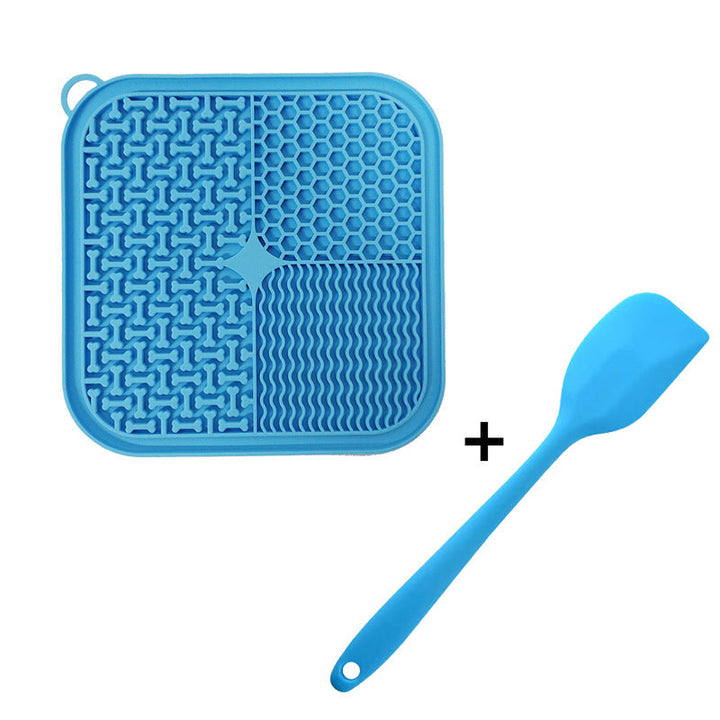 Pet lick mat for canine enrichment & feline calming, durable food grade silicone.