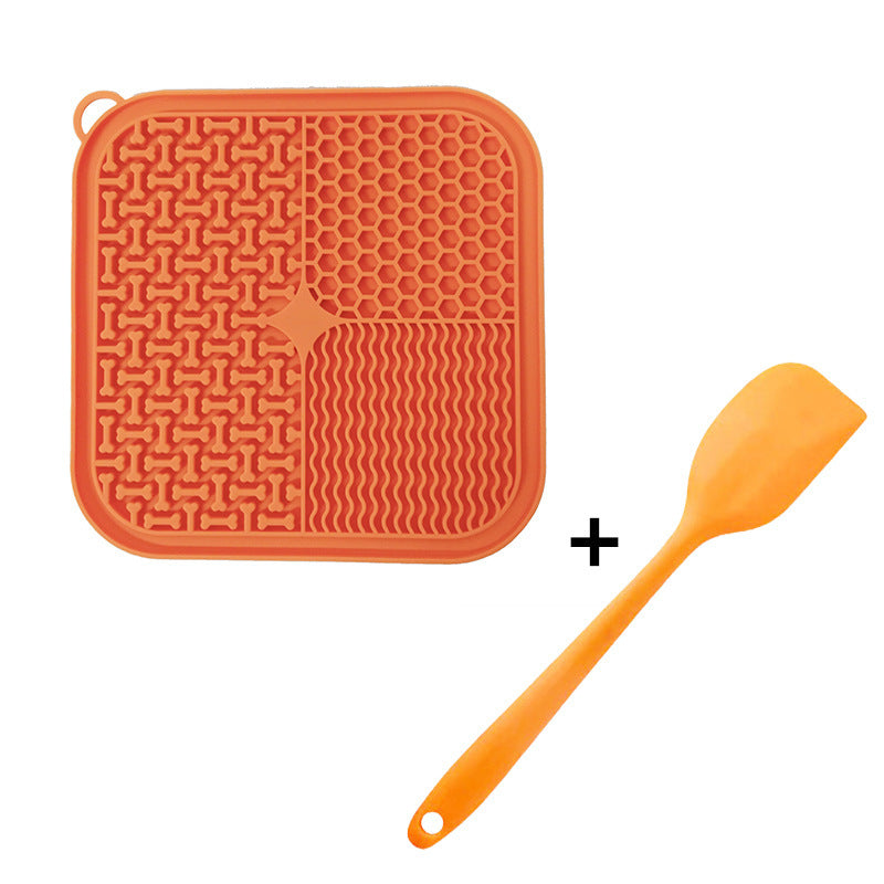 Versatile pet lick mat, dog enrichment toy & cat calming slow feeder, silicone.