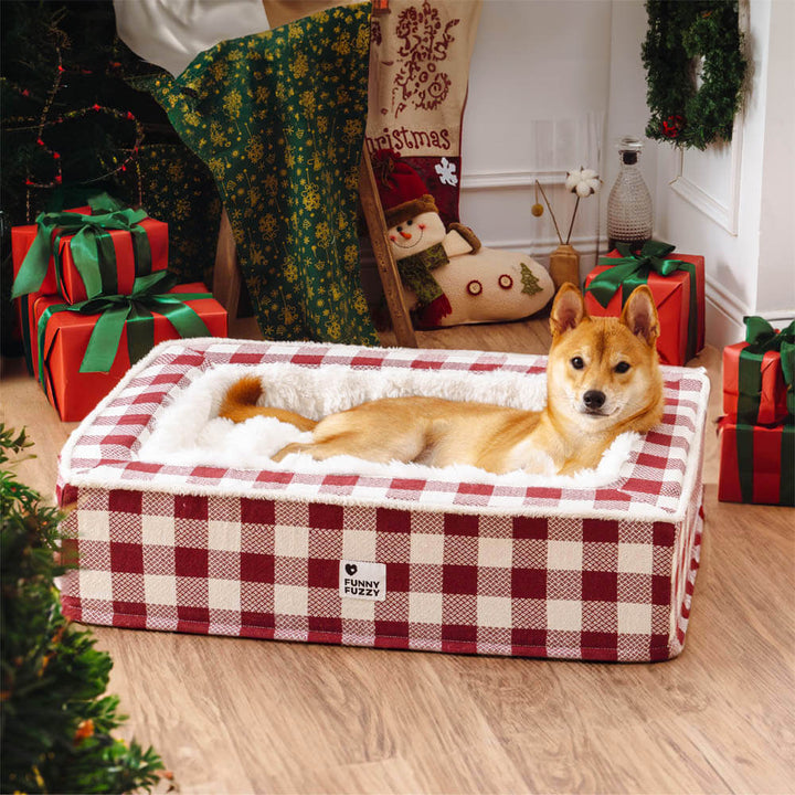 High-quality tartan dog bed, provides ultimate pet comfort and anti-stress relief