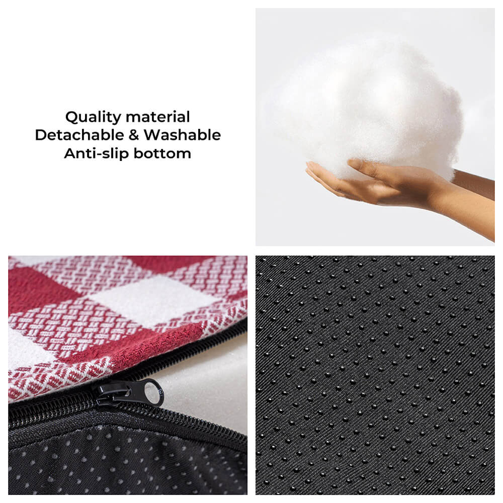 Dog bed featuring a stylish tartan pattern, providing cozy foam support for pets