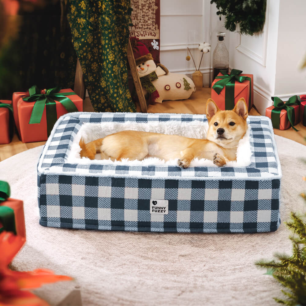 Soft tartan dog bed, perfect pet supplies for comfort and anxiety reduction in pets