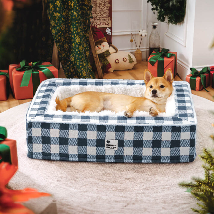 Soft tartan dog bed, perfect pet supplies for comfort and anxiety reduction in pets