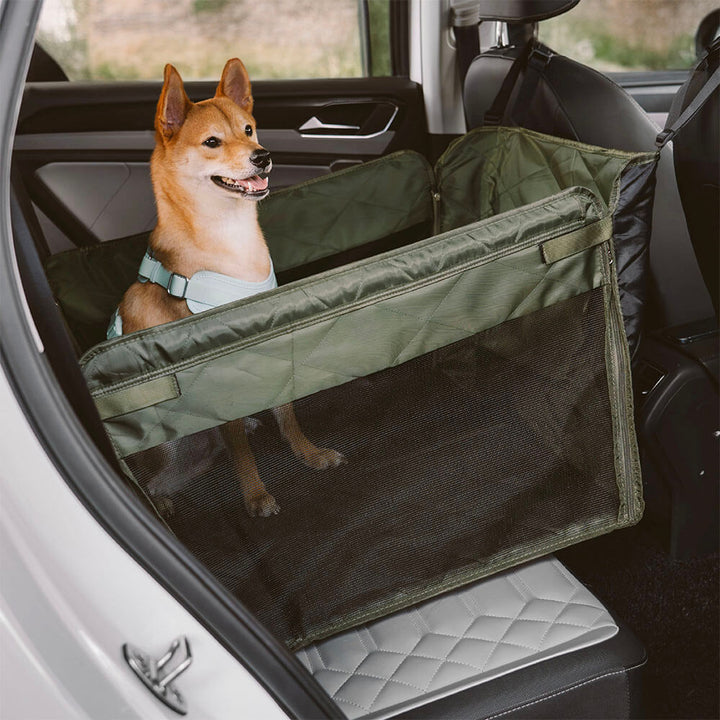 Pet Car Back Seat Extender for dogs, folded for compact storage, a must-have car accessory