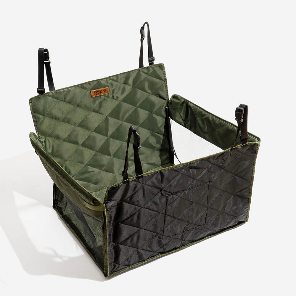 Detailed view of the stitching and quality material of a Dog Car Seat Extender
