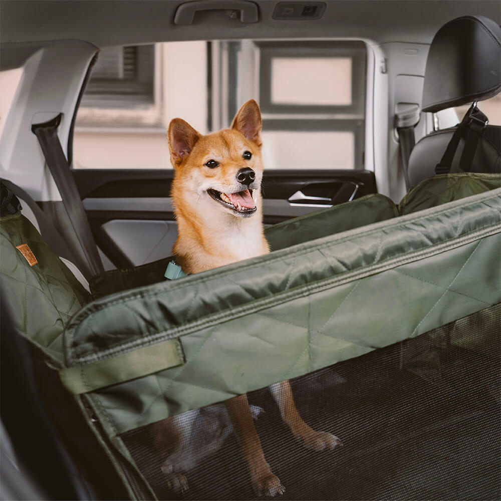 Waterproof back seat protector and dog car seat extender, ideal for messy pets