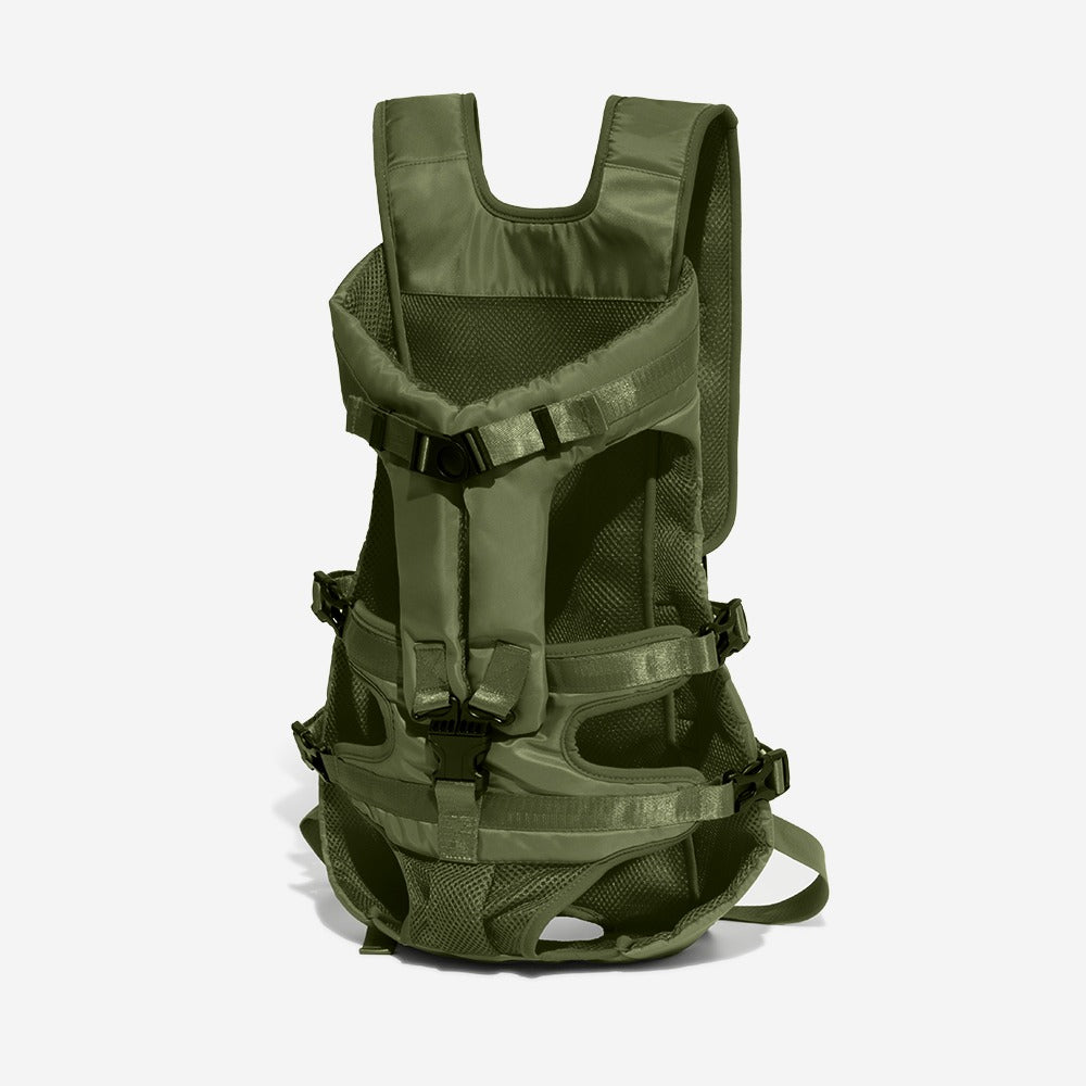 Empty pet carrier backpack for small dogs, emphasizing its lightweight design and easy-clean features, pet supplies