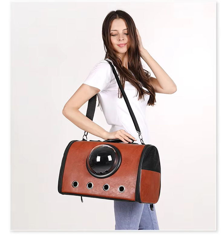 Portable pet carrier for cats & small dogs, car-specific design with breathable viewing window