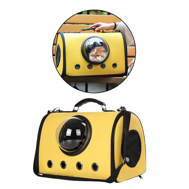 Secure pet accessory: car carrier bag for small pets, includes a viewing window and good airflow