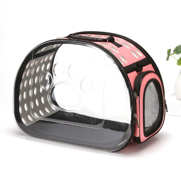 Unisex dog and cat carrier for vehicle use, durable and ventilated with a clear see-through window